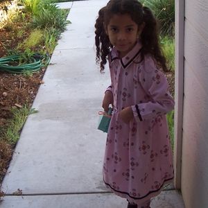 Corduroy dress and matching tights